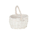 Cesto Ovale Bianco Con Manici cm.19x14 H.11/21