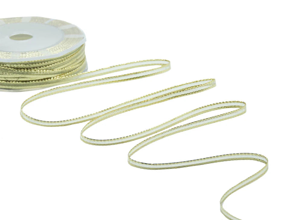 Velo B/Raso Oro/Argento mm.3x25 MT.