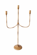 Candelabro 3 Br. Metallo Simil Bamboo H.73