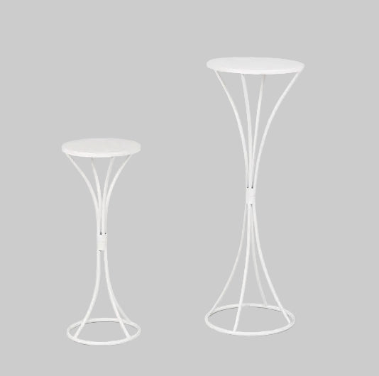 Alzata Tonda Metallo cm.70/cm.50 Bianco