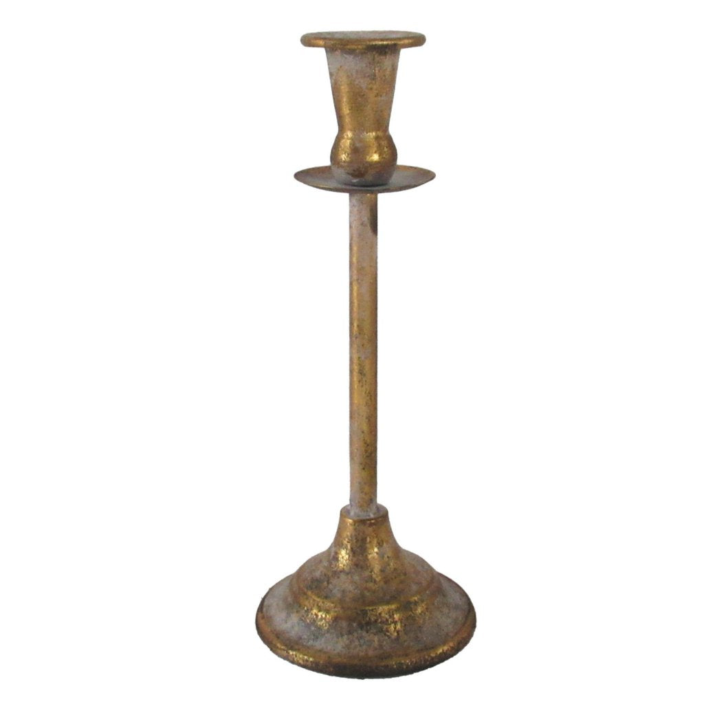 Portacandela Metallo Oro Antico D.10 H.26,5