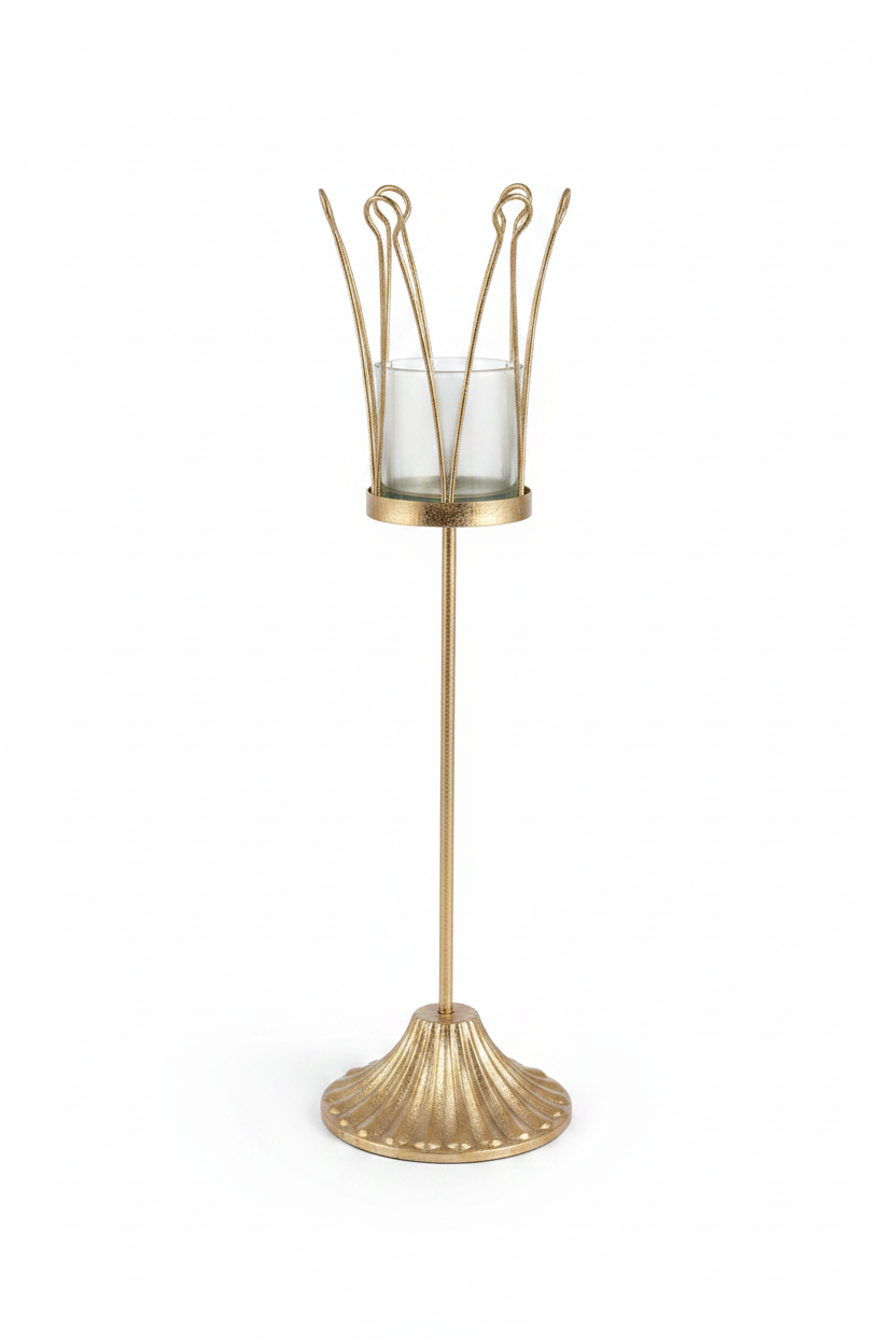 Porta T-Light Corona Oro D.11 H.35,5 | D.15 H.51