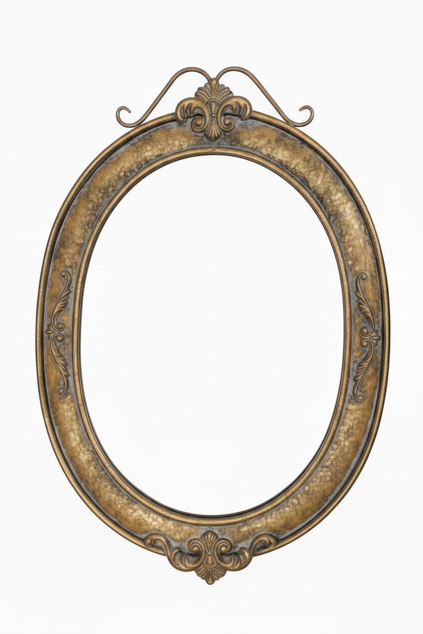 Specchio Ovale Barocco Oro Antico 83x55