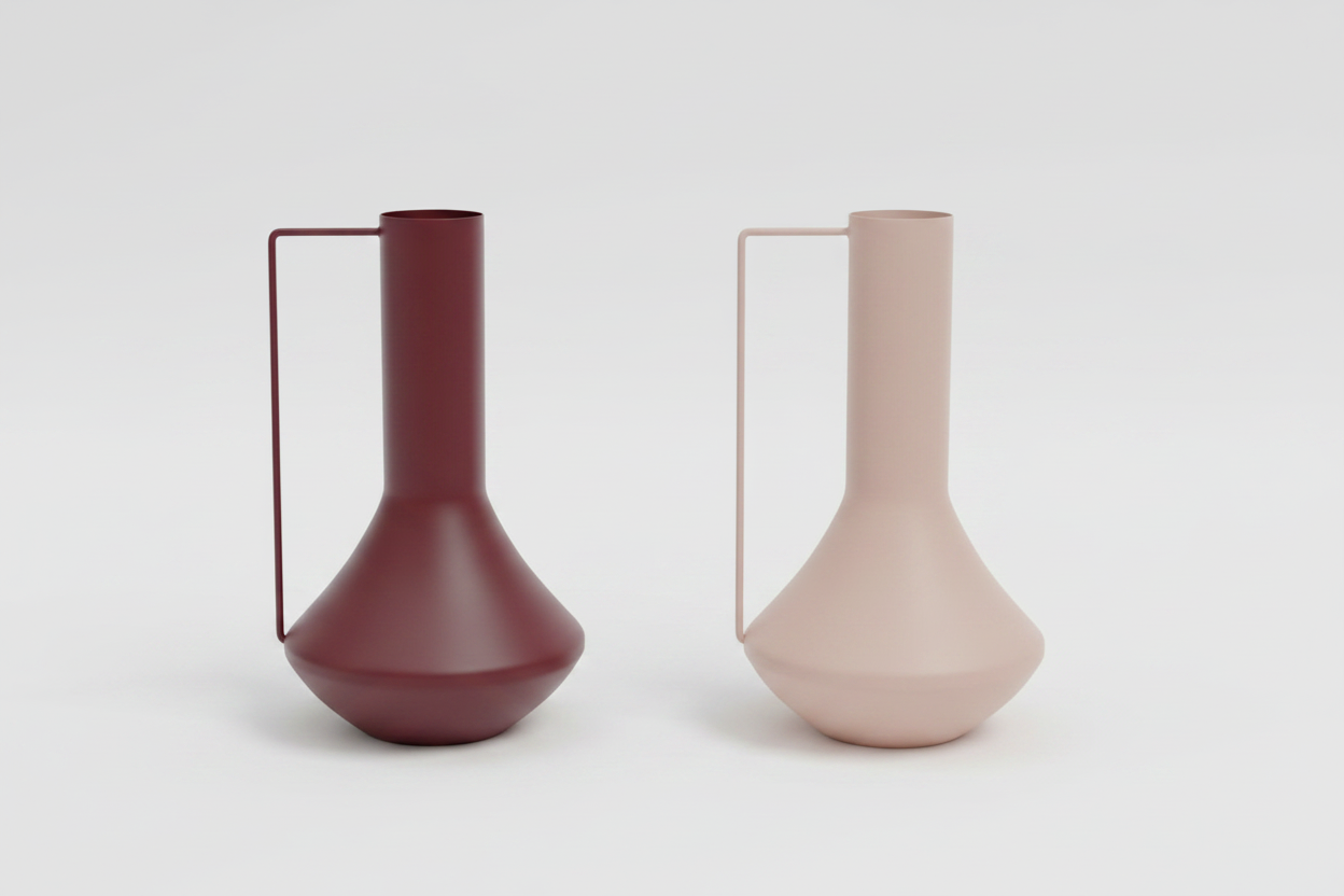 Vaso Collo Stretto Metallo C/Manico H.35