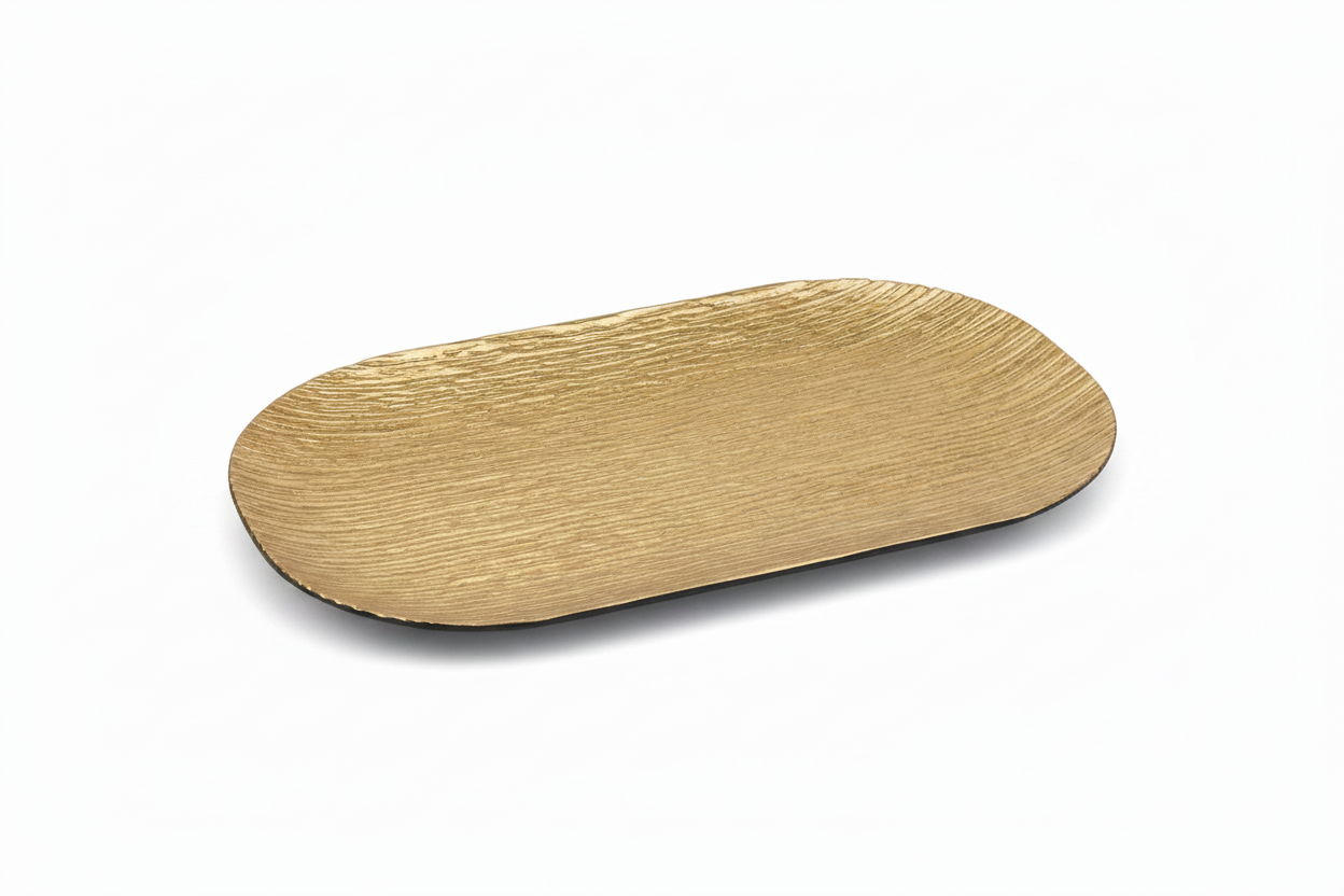 Vassoio Ovale Plast. Oro Glit. cm.43x25,5