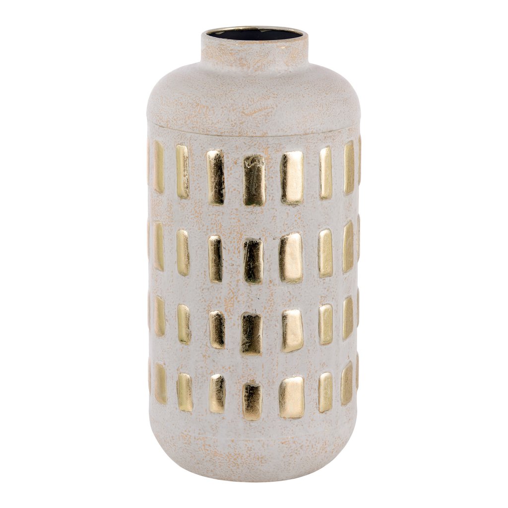 Vaso Metallo Crema/Oro D.16 H.50 | D.16 H.33