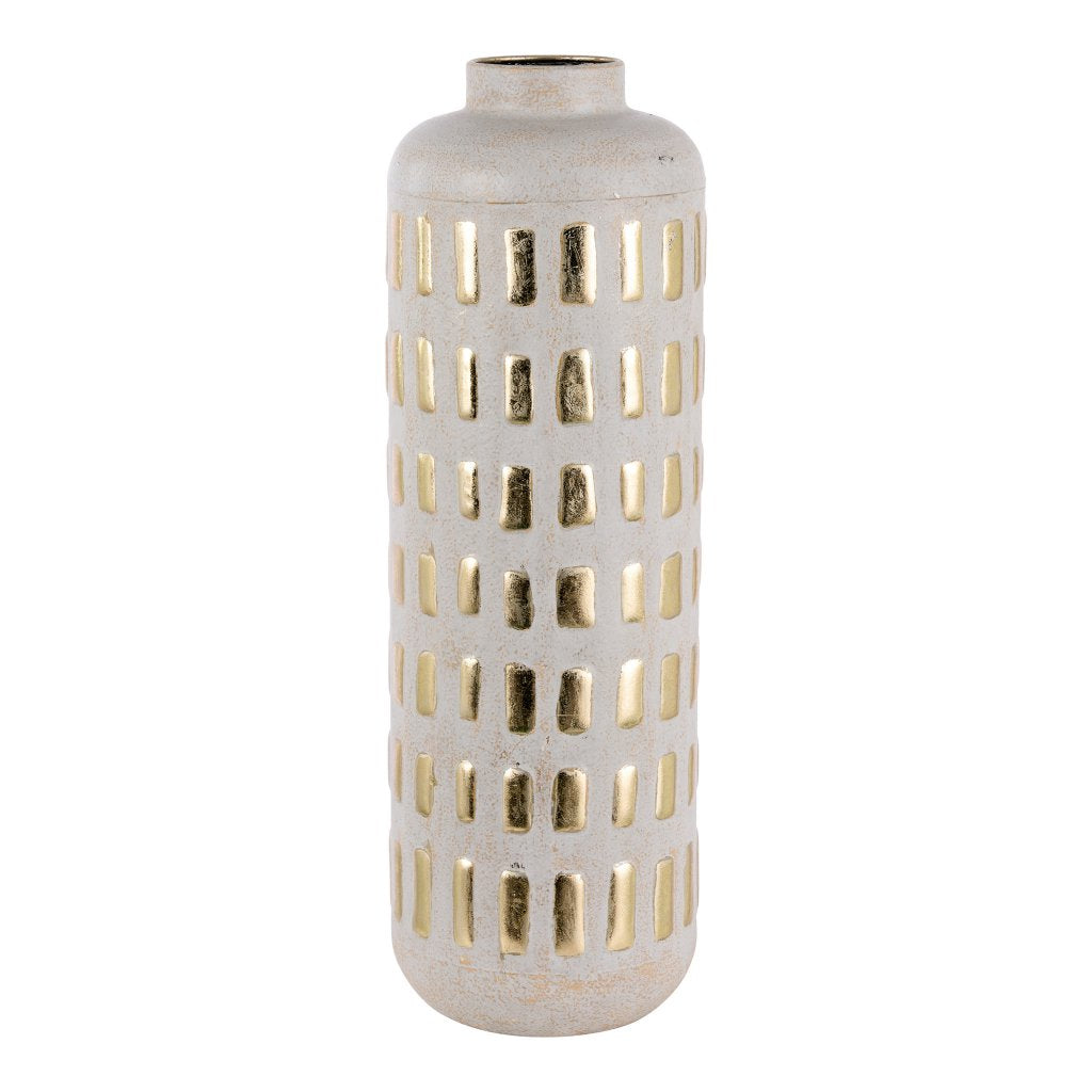 Vaso Metallo Crema/Oro D.16 H.50 | D.16 H.33