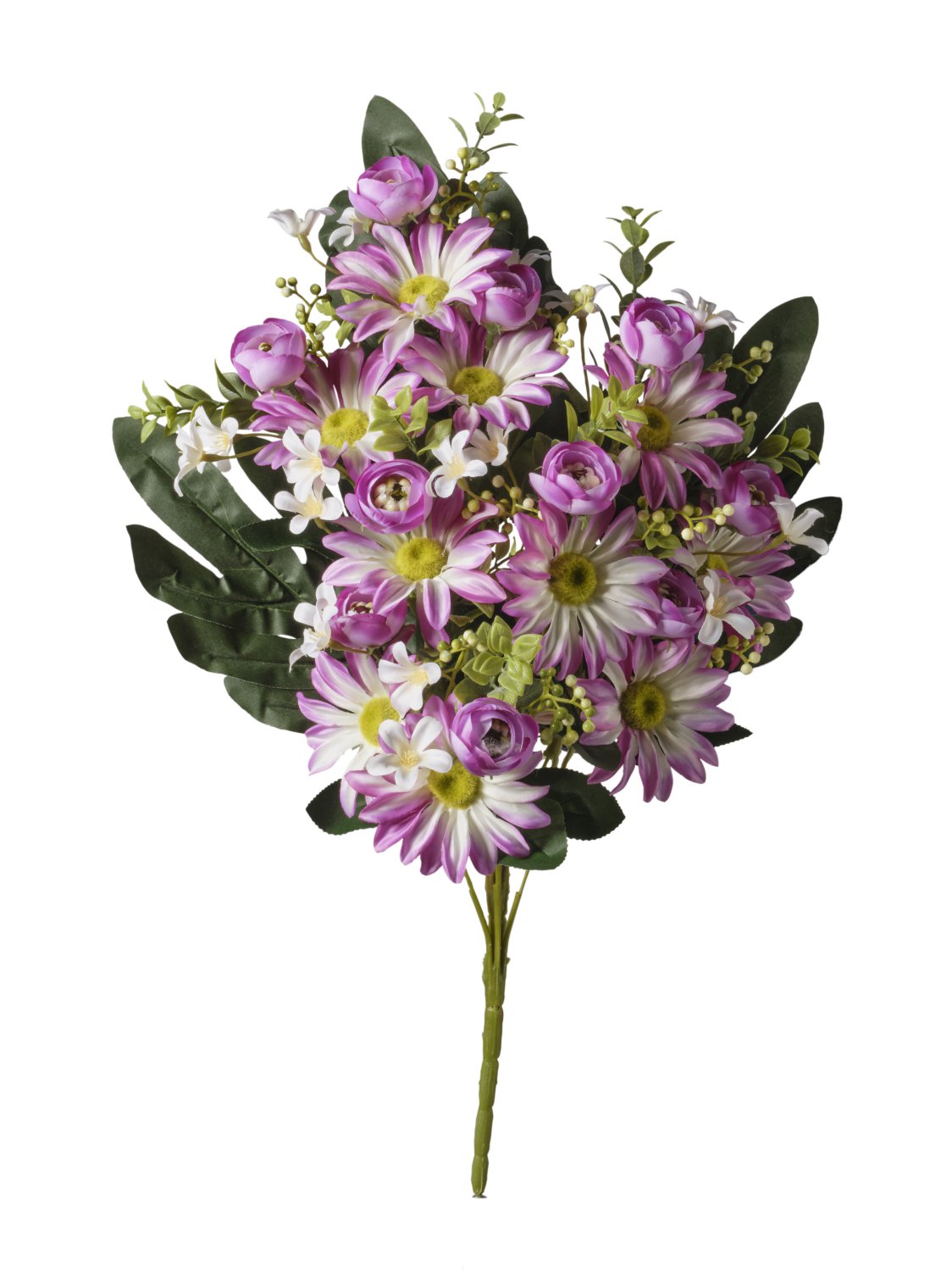 Mazzo Frontale Gerbera/Ranuncolo cm.53 | Artificiale e Vari Colori