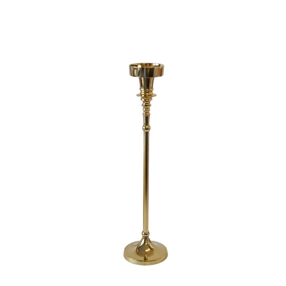 Candeliere Alluminio D.10 H.33 Oro Satinato
