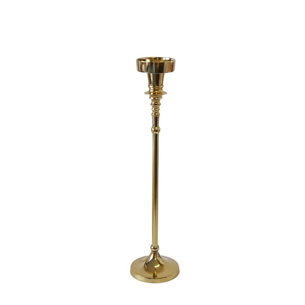 Candeliere Alluminio D.10 H.38 Oro Satinato