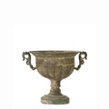 Coppa Metallo Con Manici H.21 Patina Verde
