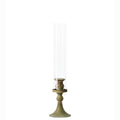 Candeliere Metallo Con Parafiamma D.9,5 H.41 Patina Verde