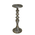 Candeliere Metallo D.11 H.29,5 Argento Invecchiato
