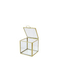 Scatolina Quadra Vetro/Metallo cm.8x8 Oro