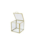 Scatolina Quadra Vetro/Metallo cm.10,50x10,50 Oro