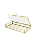 Scatolina Vetro/Metallo cm.10x23,5 H.3,5 Oro