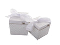 Scatola Quadra Bianca Pois Glitter S/2