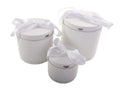 Scatola Tonda Bianca Pois Glitter S/3