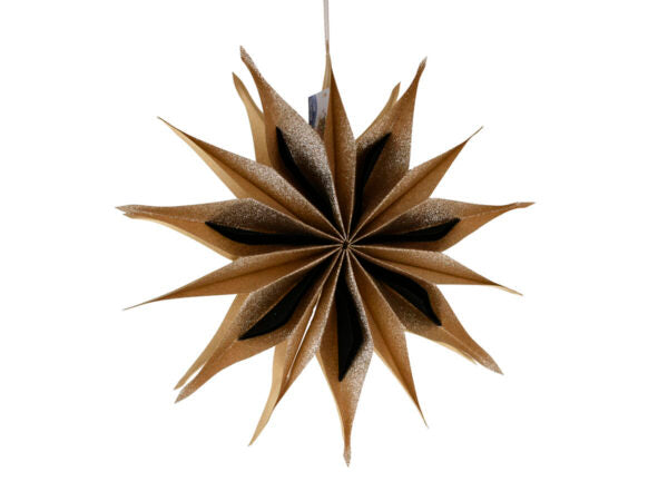 Stella Carta Da Appendere Oro/Nero cm.40 PZ.2