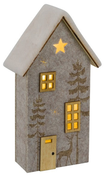 Casa Tetto Pelliccia C/Led cm.13,5x6,5x25