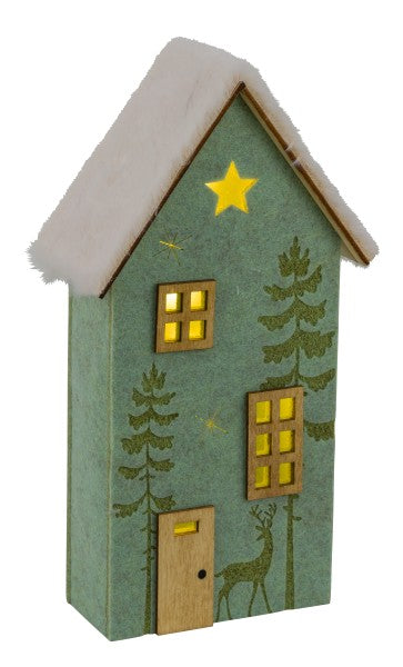 Casa Tetto Pelliccia C/Led cm.13,5x6,5x25