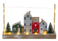 Paesaggio Casette Legno C/Led cm.30x6x19
