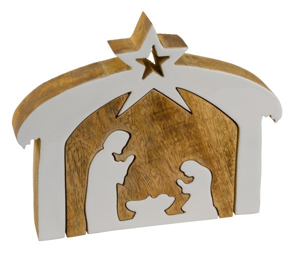 Natività A Incastro Legno cm.28x4x24