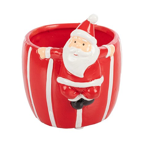 Vaso Strisce C/Babbo Appeso cm.12x11 H.13