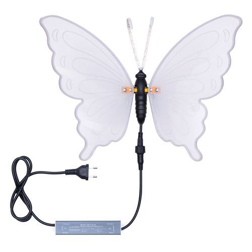 Farfalla Con Led E Movimento Bianco Caldo cm.60