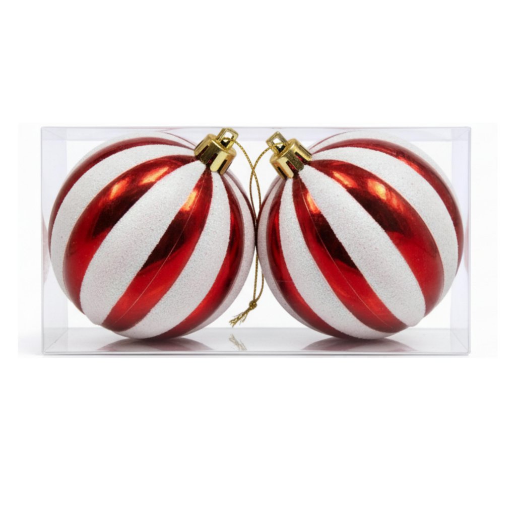 Sfere Plastica Spicchi Rossa/Bianca cm.15 PZ.2