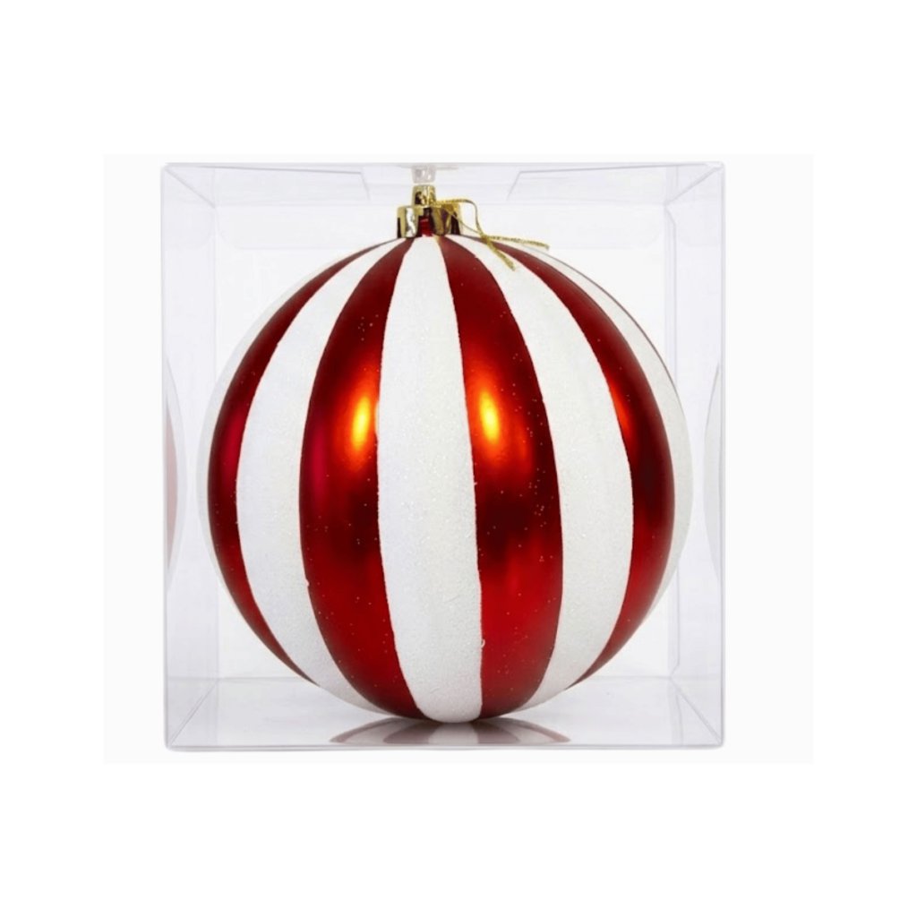 Sfera Plastica Spicchi Rossa/Bianca cm.20
