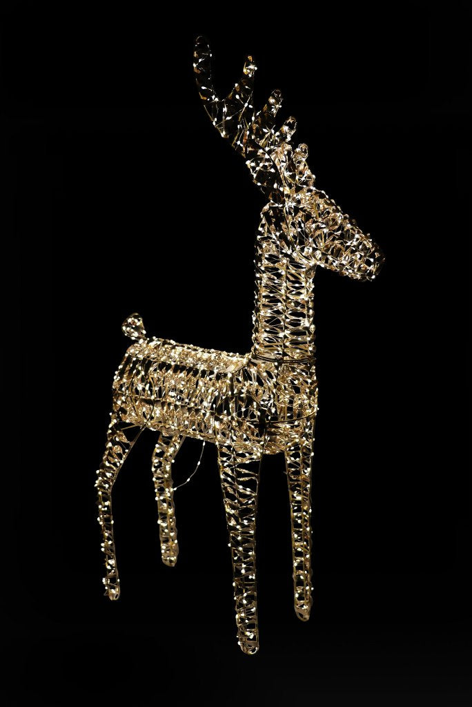 Renna Oro Metal Con LED cm.114