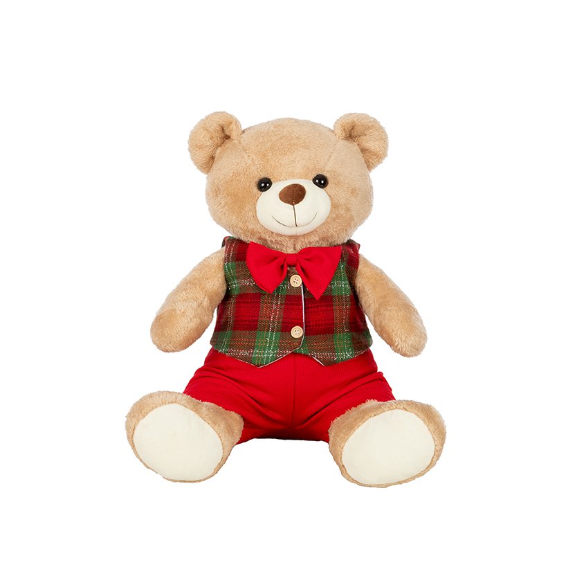 Peluche Orsetto Seduto C/Salopette cm.40