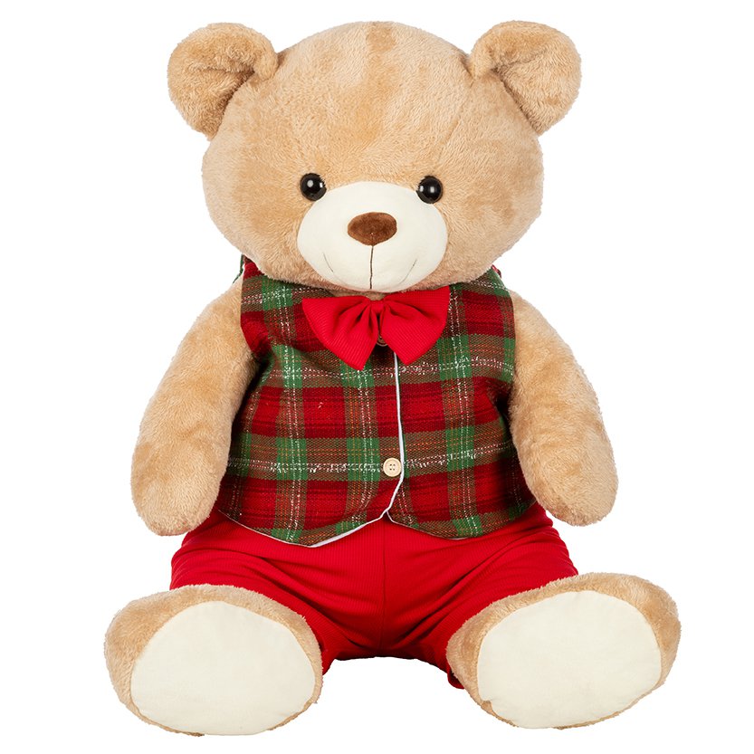 Peluche Orsetto Seduto C/Salopette cm.65
