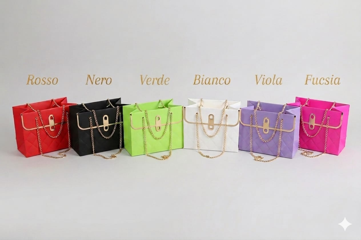 Borsa Carta cm.15x10 H.10 C/Caten. pz.10