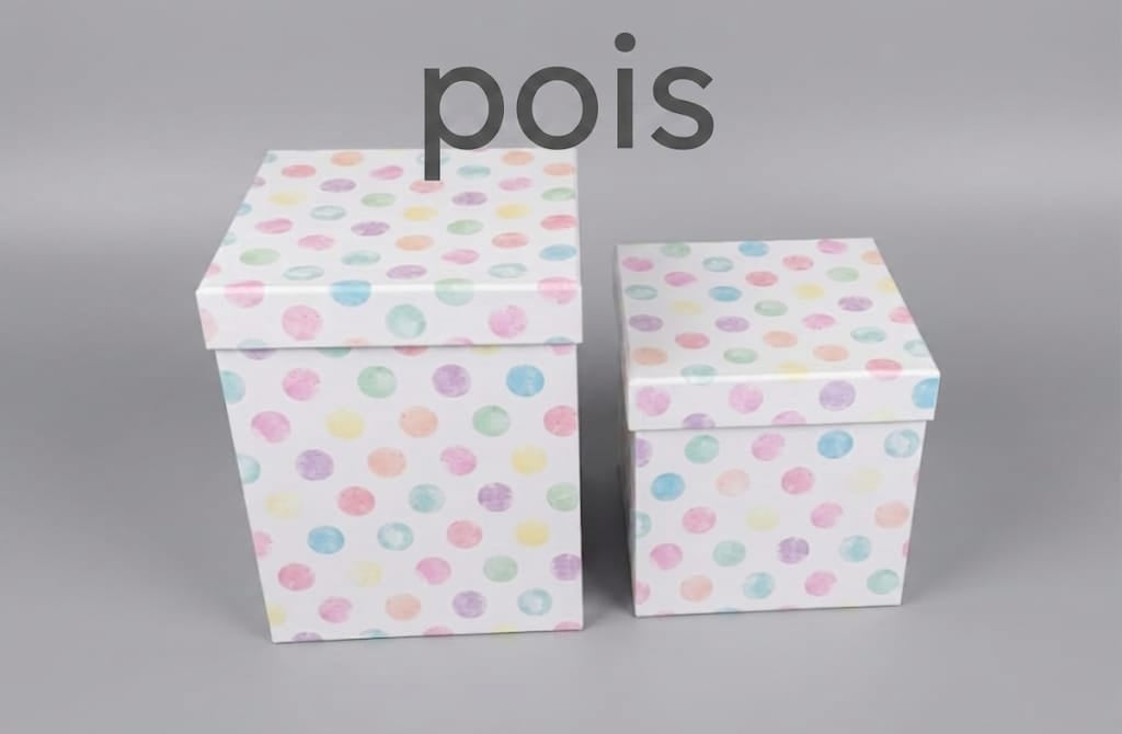 Scatola Quadrata S/2 Pois/Quadrati