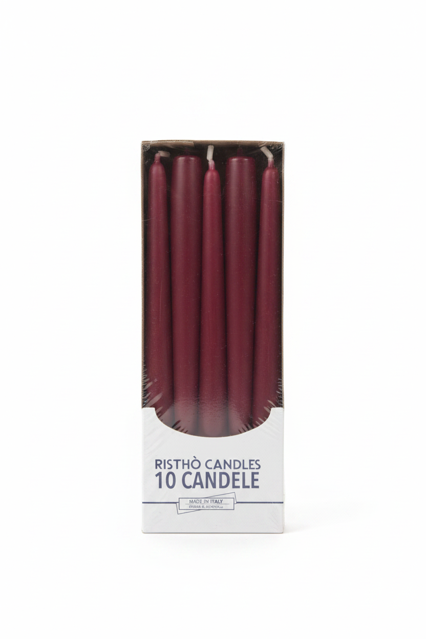 Candele Coniche cm.25 – Confezione da 10 pz. | Vari Colori