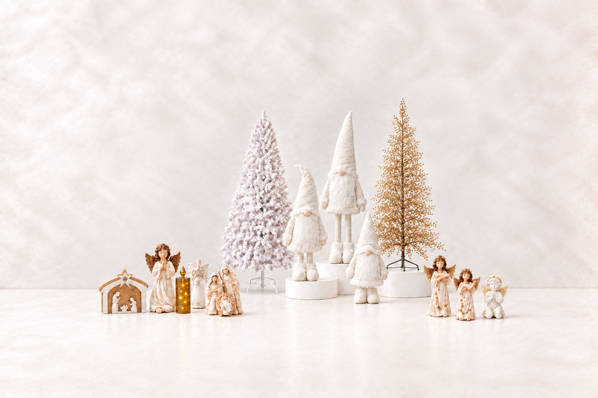 Gnomi e albero con bacche, distanza intermedia