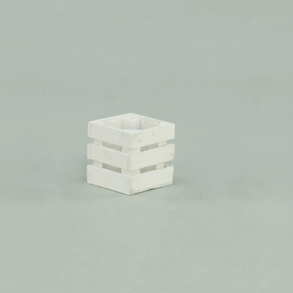 Cassetta Legno Quadra Bianca cm.7x7 H.7