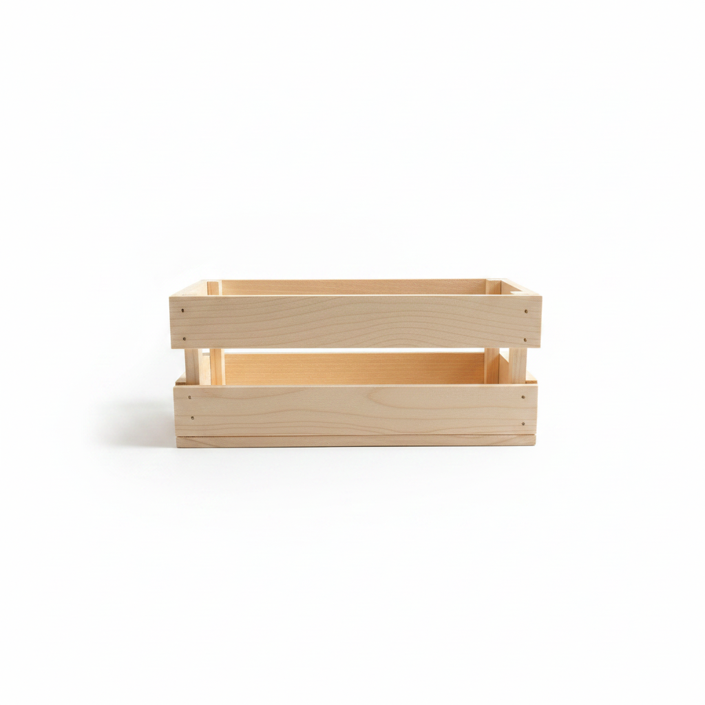 Cassetta legno naturale X2V11 vista laterale