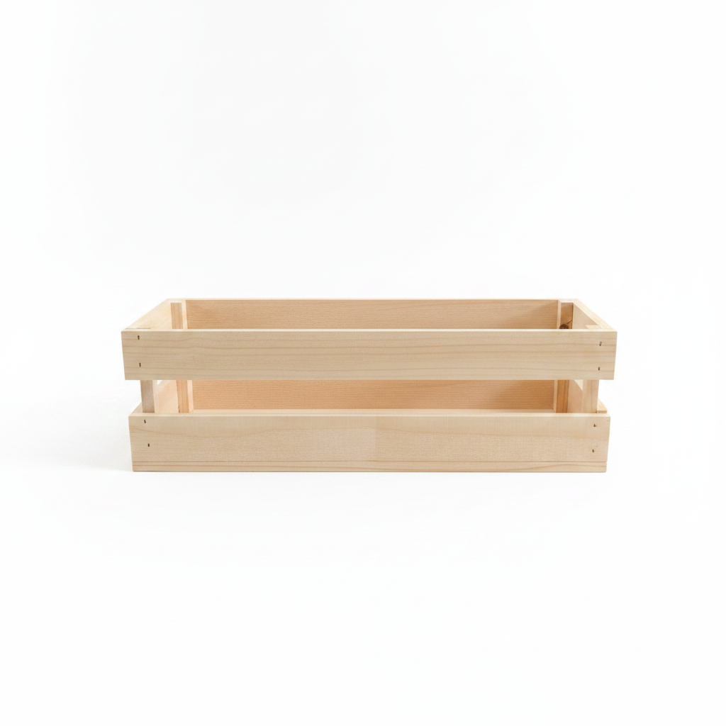 Cassetta legno naturale X3V11 vista laterale