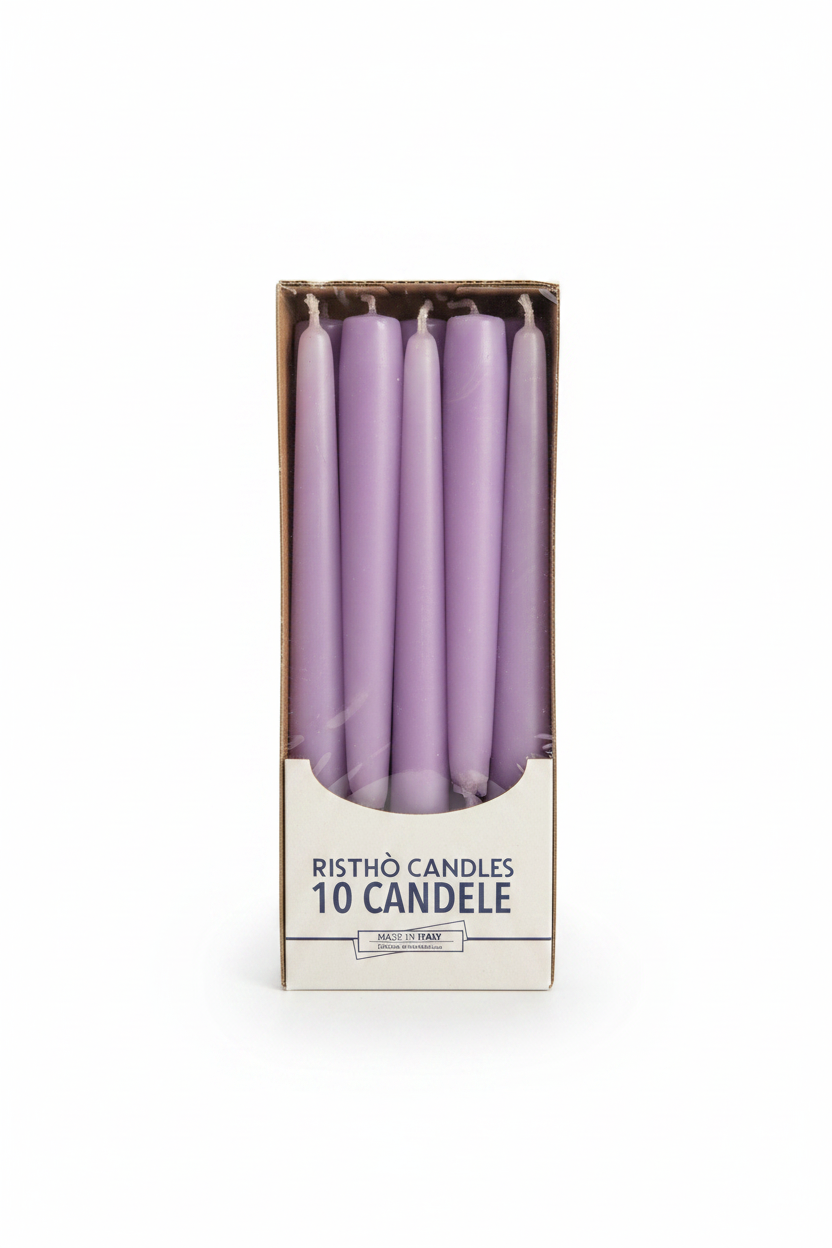 Candele Coniche cm.25 – Confezione da 10 pz. | Vari Colori