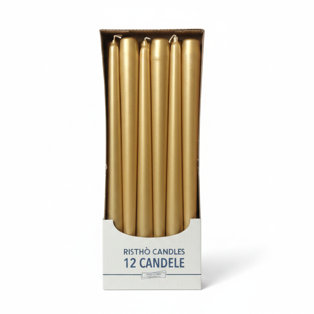 Candele Coniche cm.30 – Confezione da 12 pz. | Oro