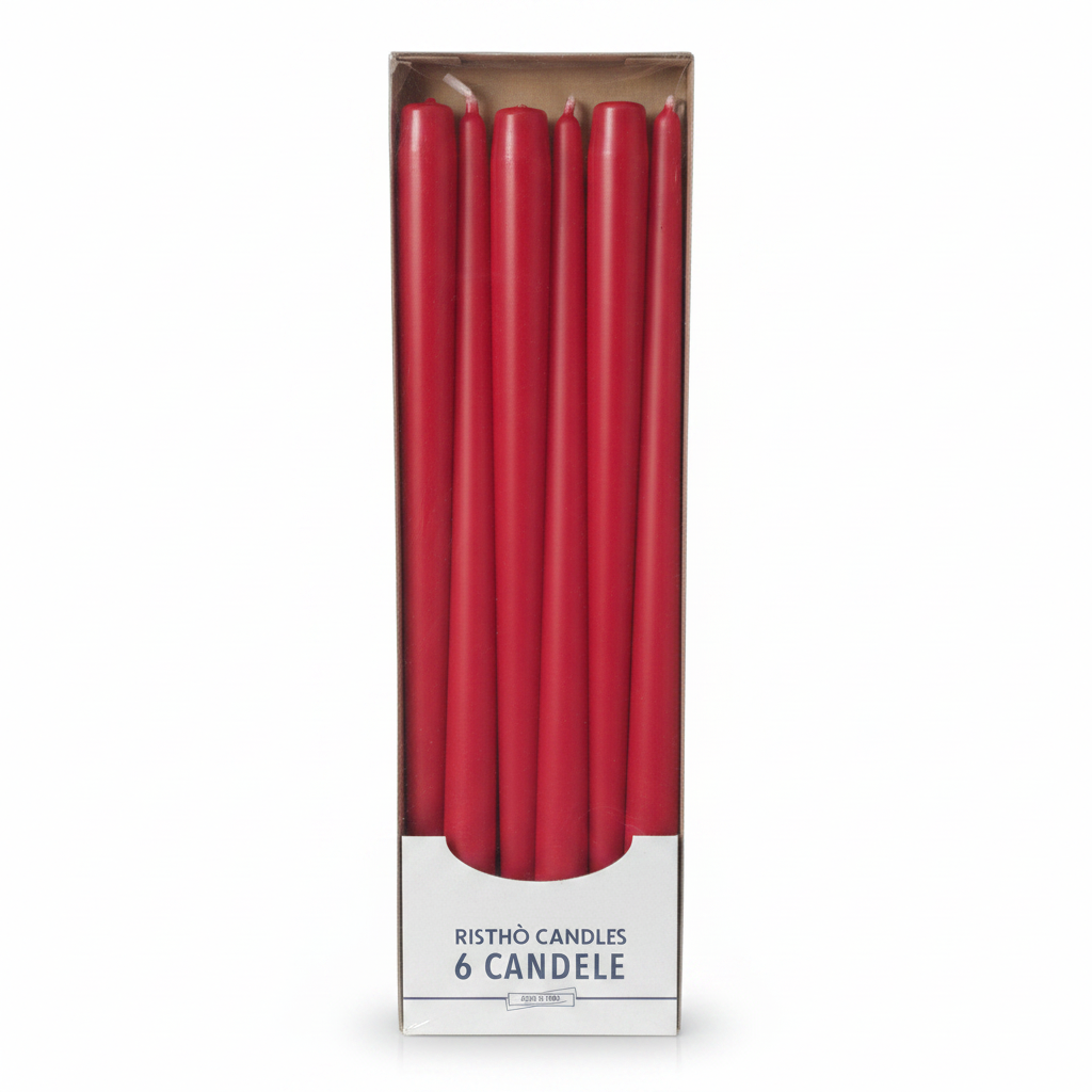 Candele Coniche cm.40 – Confezione da 6 pz. | Vari Colori