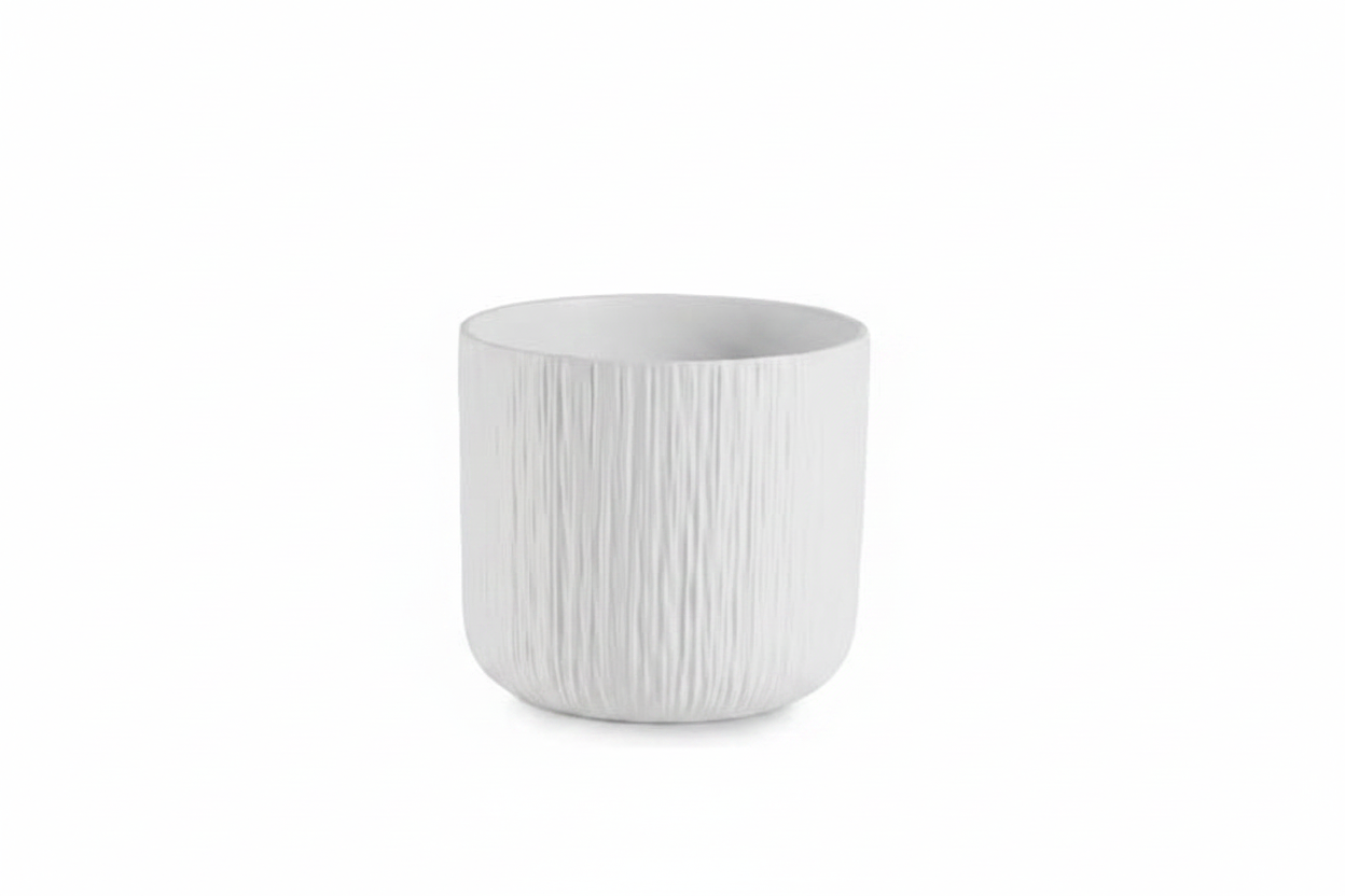 Vaso bianco con texture senza logo