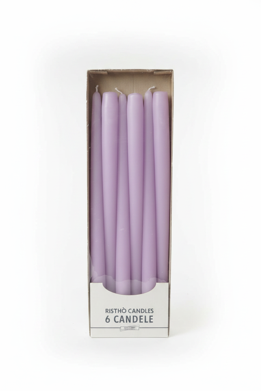 Candele Coniche cm.40 – Confezione da 6 pz. | Vari Colori